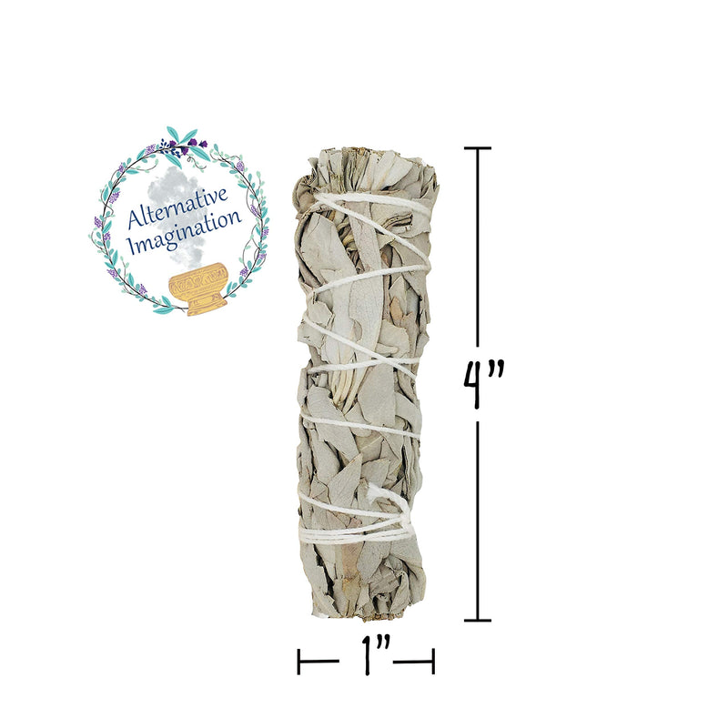 Alternative Imagination California White Sage Bundles for Smudging and Meditation – Purifying Smudge Sticks for Cleansing House of Negative Energy – Slow Burning Spirit Sticks (3 Pack) 3 Pack - 4 Inch