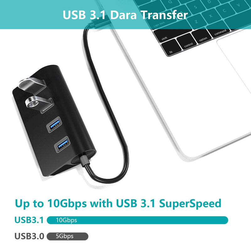 CATECK Type C USB Hub, 4 Ports USB C to USB 3.0 Hub Adapter, USB 3.1 Gen2 Hub for MacBook Pro/Air 2020/2019, iPad Pro, Dell, Chromebook and More