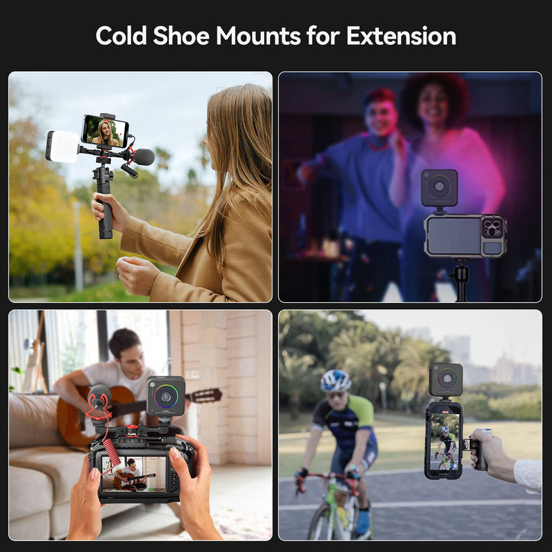 SmallRig P108 RGB Video Light,Portable LED Camera Lights 360° Full Color Photography Lighting w 3 Cold Shoe, 2500mAh Rechargeable On-Camera Video Light Panel 2700K - 6500K for YouTube, Vlogging 4055