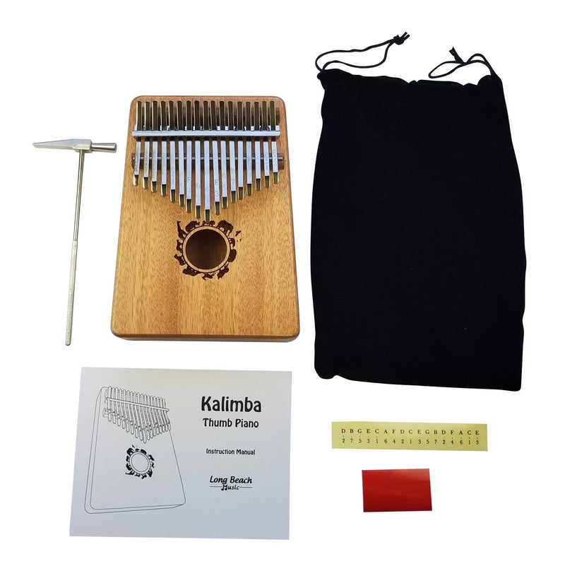 Kalimba Thumb Piano 17 Keys, Mahogany African Style Mbira, Portable Finger Piano for Kids, Adults, and Beginners