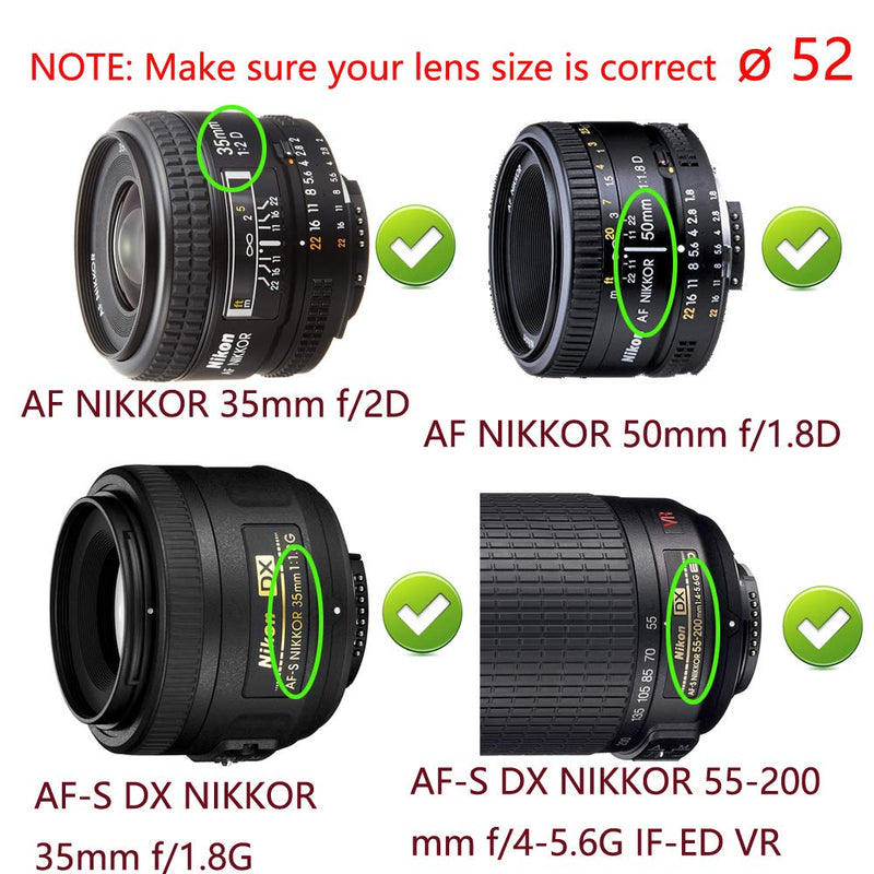 ADQQ 52mm Tulip Flower Lens Hood for Nikon D5500 D5300 D5200 D3200 D3100 with Nikkor AF-S DX 18-55mm Lens