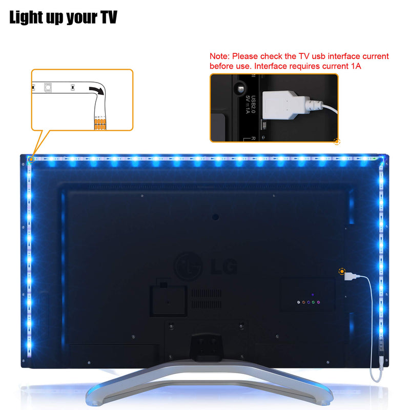 [AUSTRALIA] - maylit Led Strip Lights Bluetooth 14.3ft for 65-75in Tv, USB Led Tv Backlight Kit with App and Remote Control - Full Color 5050 LEDs Bias Lighting for HDTV 
