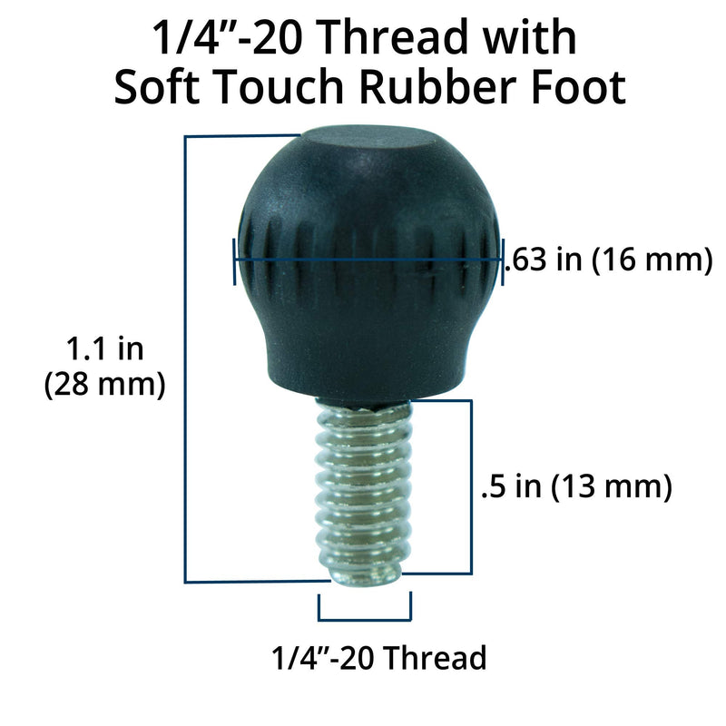 Cam Caddie® Scorpion EX Cheese Plate Hardware W/ Non Slip Rubber Coated Feet (4 Pack) of Replacement ¼” – 20 Threaded Screws / Connectors / Adaptors for Tripod Mount / Cheese Plate (Black) Replacement Hardware/Screws