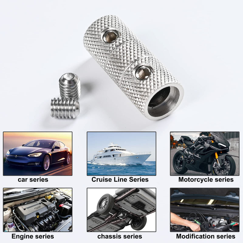 4 Gauge Wire Connectors, 4 Gauge Wire Splice Connectors Nickel Plated Brass, 4 Gauge Battery Cable Connector, 4 Gauge Butt Connectors with Hexagonal Wrenches and Screws (4 Packs)