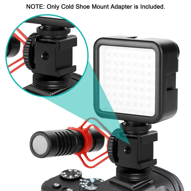 Fotoconic Triple Cold Shoe Mount Bracket Camera Hot Shoe Mount Adapter for Flash Lights Monitors Microphones Audio Recorder