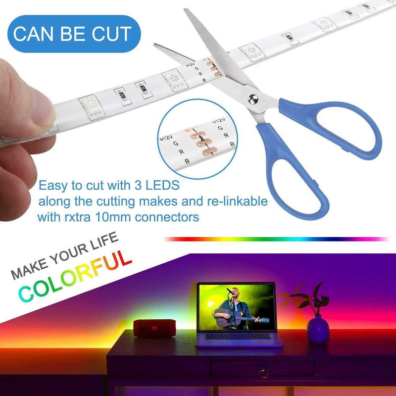 [AUSTRALIA] - PATIOPTION LED Strip Lights, 16.4ft Waterproof WiFi Works with Alexa, Google, App Controlled Music Sync RGB 5050 LED Tape Lights, Color Changing with Remote for iOS and Android, Bedroom, Home Decor 