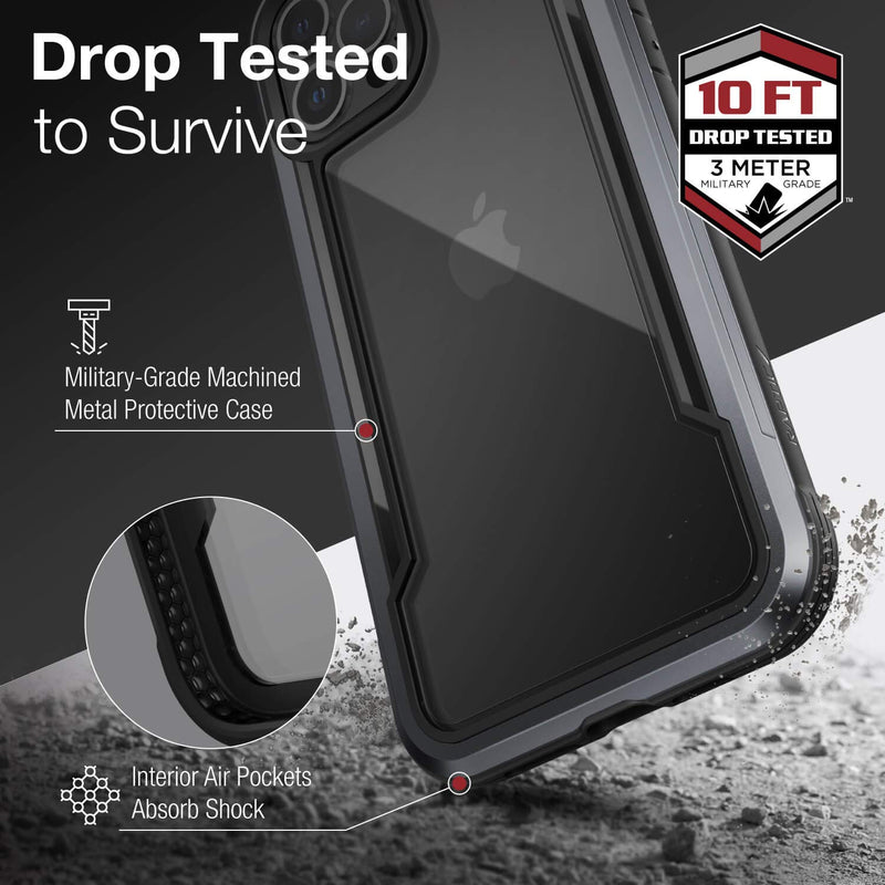 Raptic Shield Case Compatible with iPhone 12 Pro Max Case, Shock Absorbing Protection, Durable Aluminum Frame, 10ft Drop Tested, Fits iPhone 12 Pro Max, Black