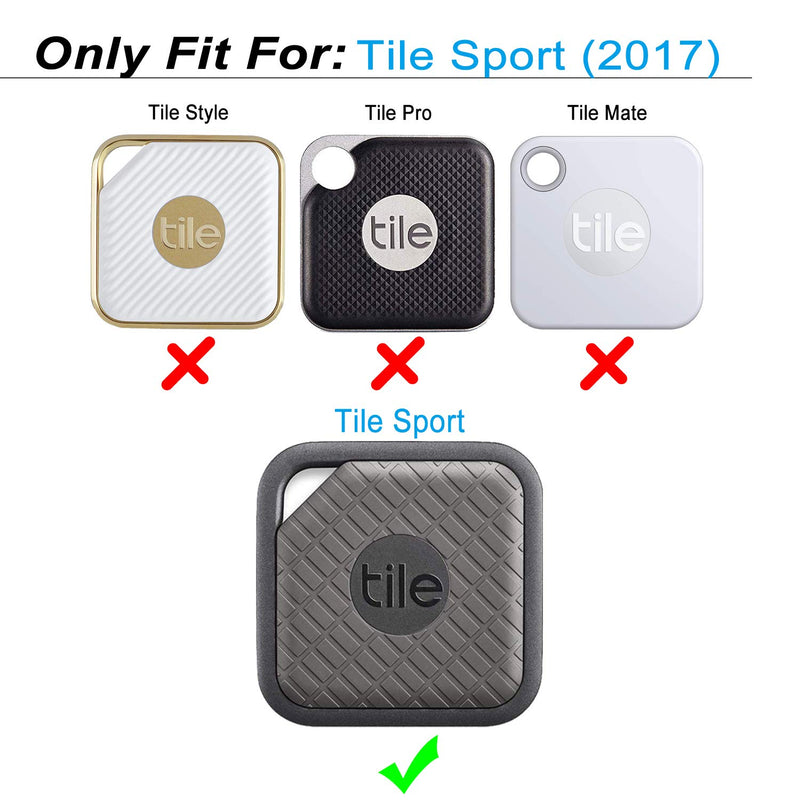 Aotao Silicone Case for Tile Sport (2017), Soft and Flexible, Scratch/Shock Resistant Silicone Cover with Carabiner for Tile Sport Tracker (Black) Black