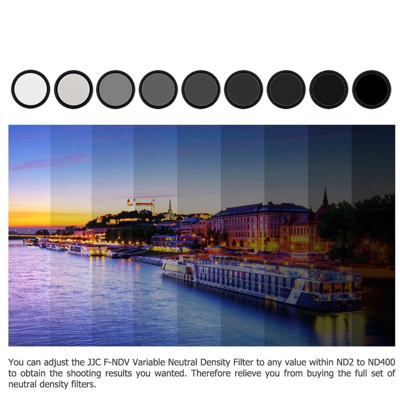 [AUSTRALIA] - JJC 49mm Variable Neutral Density Filter ND2 to ND400, Slim Fader ND Filter for Canon EOS M6, M6 Mark II, M5, M50, M50 Mark II, M200 with Canon EF-M 15-45mm f/3.5-6.3 Lens & More with 49mm Thread 