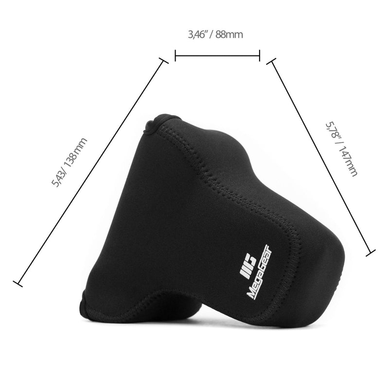 Megagear Canon EOS M6 (18-150 mm) Ultra Light Neoprene Camera Case, with Carabiner - Black - MG1153 18-150 mm