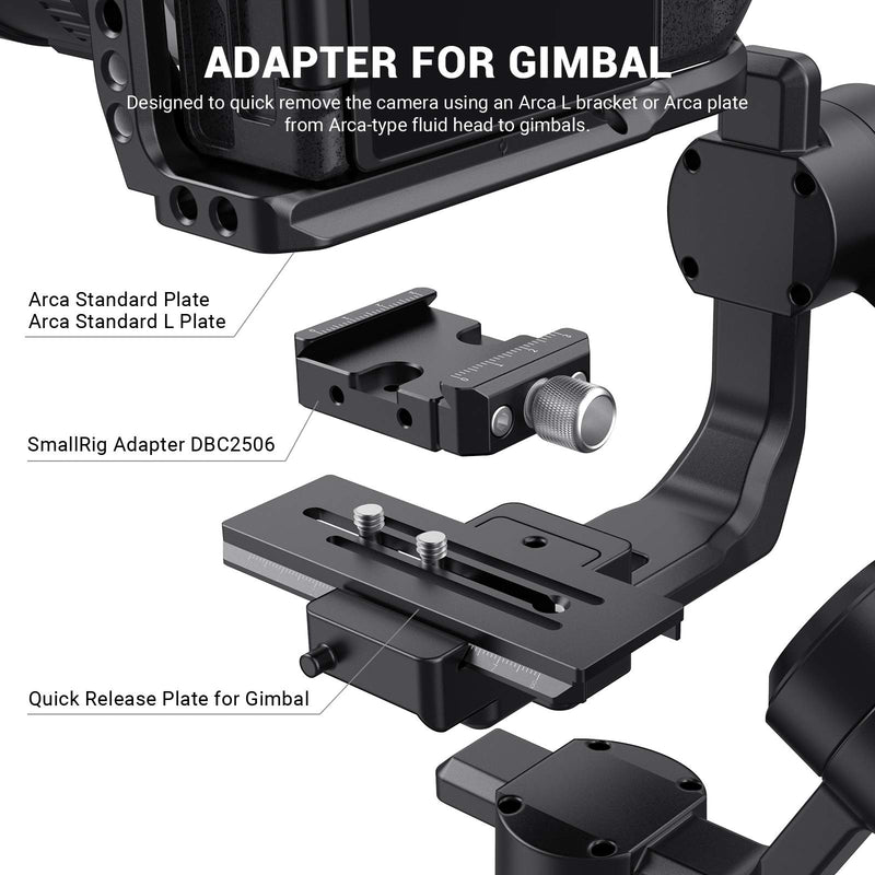 SMALLRIG DSLR and Mirrorless Quick Release Clamp and Plate for Arca-Type Standard Compatible with DJI Ronin S/SC ZHIYUN Crane Series Weebill S Gimbal - DBC2506