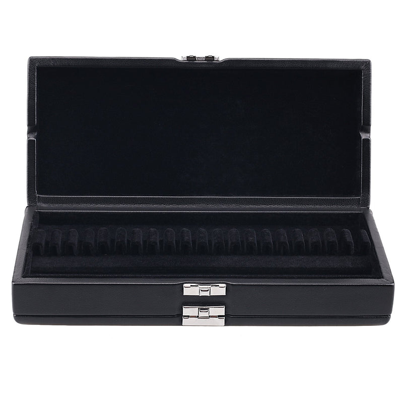 Oboe Reed Case Black PU Leather 2 Layers Reed Case for 40 Oboe Reeds Protect Against Moisture