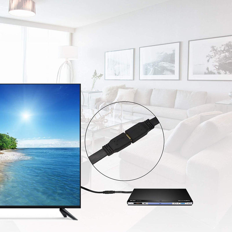 [AUSTRALIA] - CERRXIAN 1FT Flat Slim High Speed HDMI Extension Cable A Female to 90 Degree Down Angle A Male Cord 