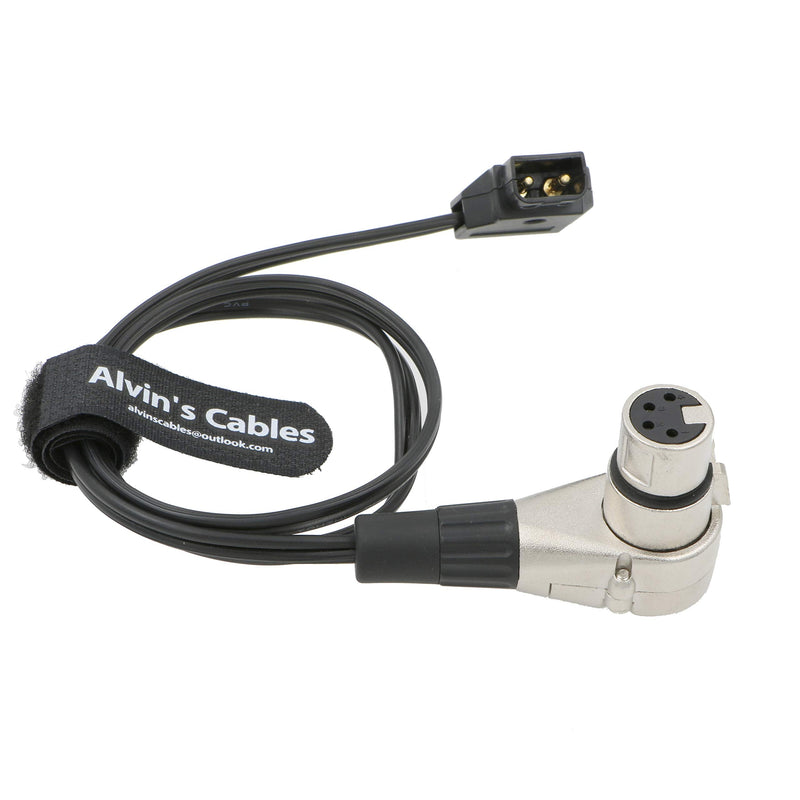 Alvin's Cables Luxury D Tap to XLR 4 Pin Female Right Angle Power Cable for ARRI Camera Monitor Straight Cable