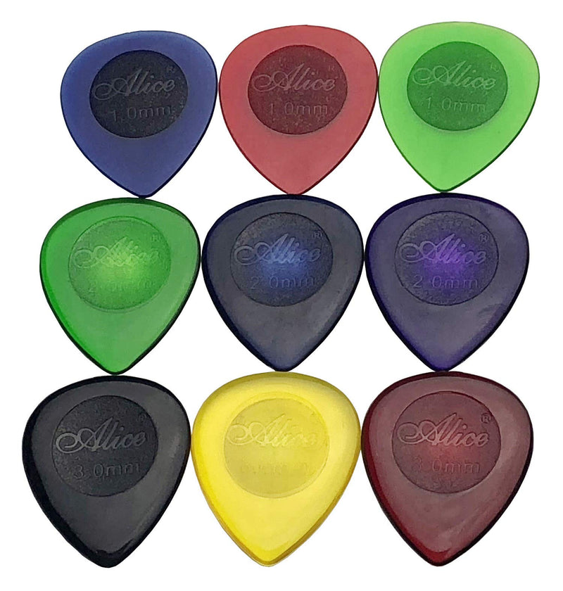 30pcs Alice Durable Clear Large Size Bass Rock Heavy Metal Guitar Picks Plectrum 1.0/2.0/3.0 mm With Pick Case Storage Box
