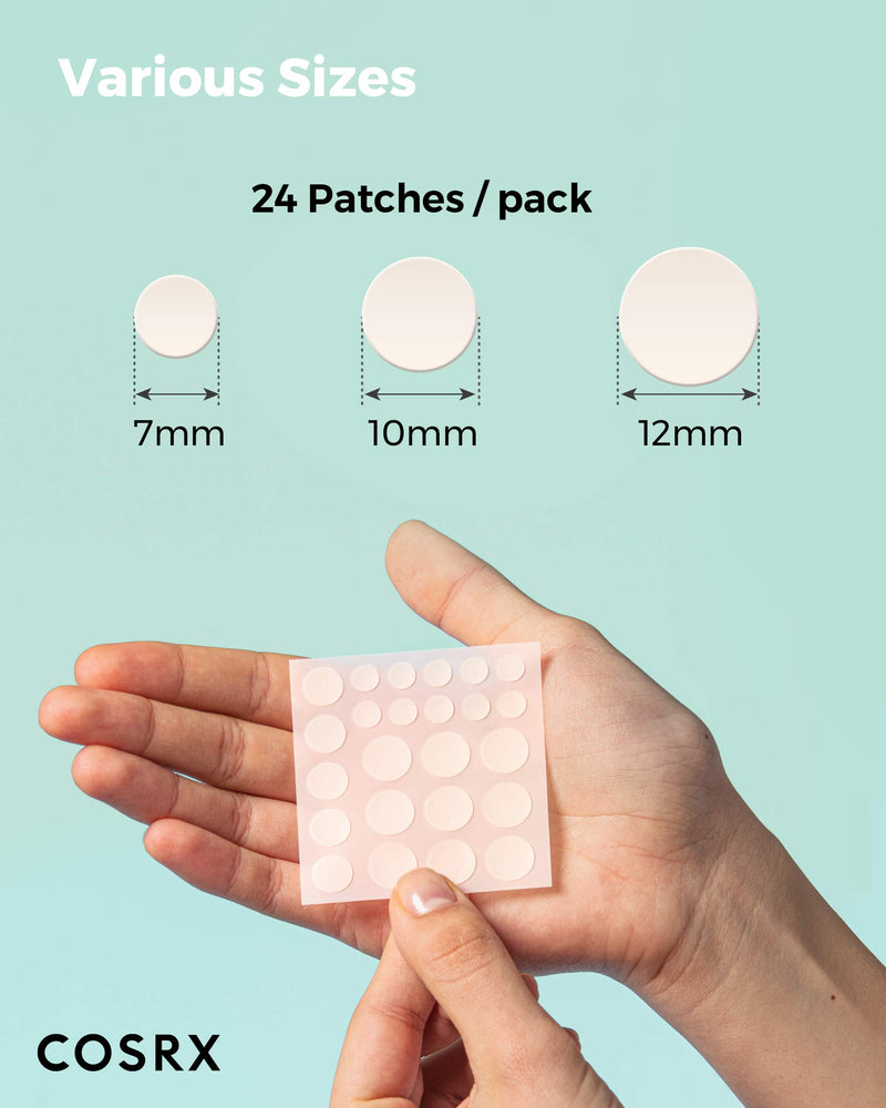 COSRX Acne Pimple Master Patch 24 Patches (3 Sizes) | A.D.F. Hydrocolloid Dressing | Quick & Easy Treatment