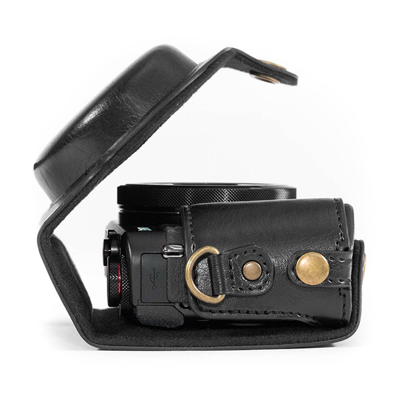 MegaGear "Ever Ready" Protective Leather Camera Case, Bag for Canon PowerShot G7 X Digital Camera (Black) Black