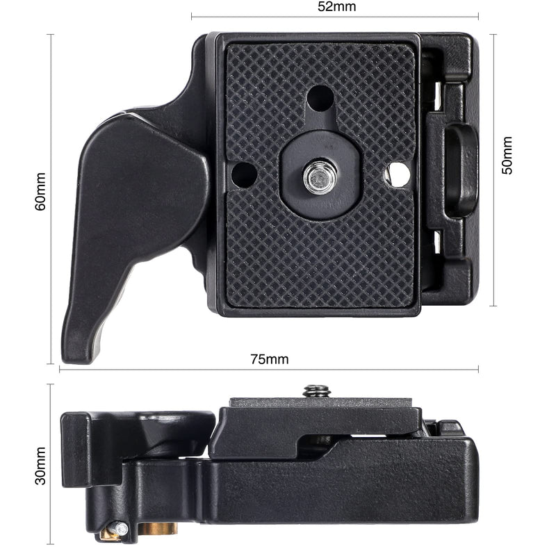 Konsait Black Camera 323 Quick Release Plate with Special Adapter (200PL-14) use for Manfrotto 323(New Version)
