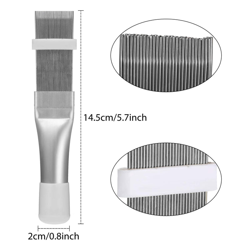 3 Pieces Air Conditioner Condenser Fin Cleaning Brush, Stainless Steel Air Conditioner Fin Cleaner, Refrigerator Coil Cleaning Whisk Brush