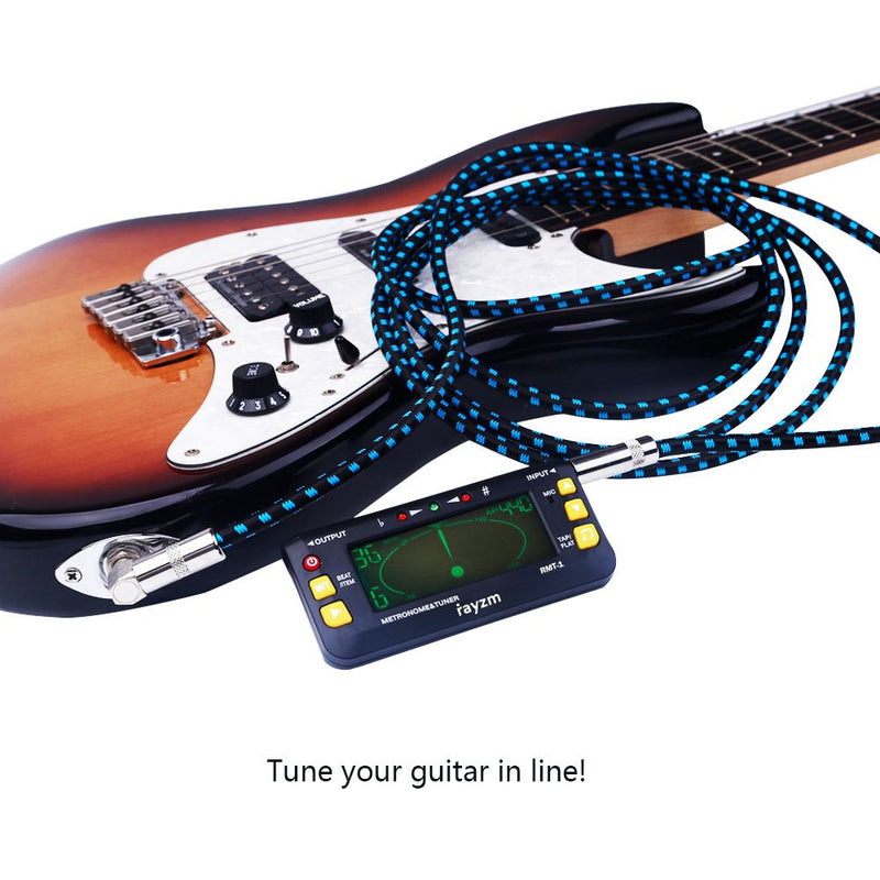 Rayzm Metronome Tuner (Metro-tuner) for Guitar/Bass/Ukulele/Violin|Chromatic Tuner, Mic/Clip-on Tuning/Line-in Tuning Optional, Flat tuning for Guitar/Bass, Tap Tempo Metronome