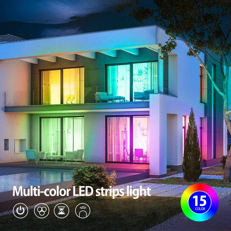 [AUSTRALIA] - Lonfenner Led Strip Lights 39.36Ft 12m 12V Power Supply Wireless Smart App 5050 RGB Light 360 LEDs with 24-Key IR Remote Controller Sync to Music Flexible Colors Changing for Home, Bedroom, Kitchen 