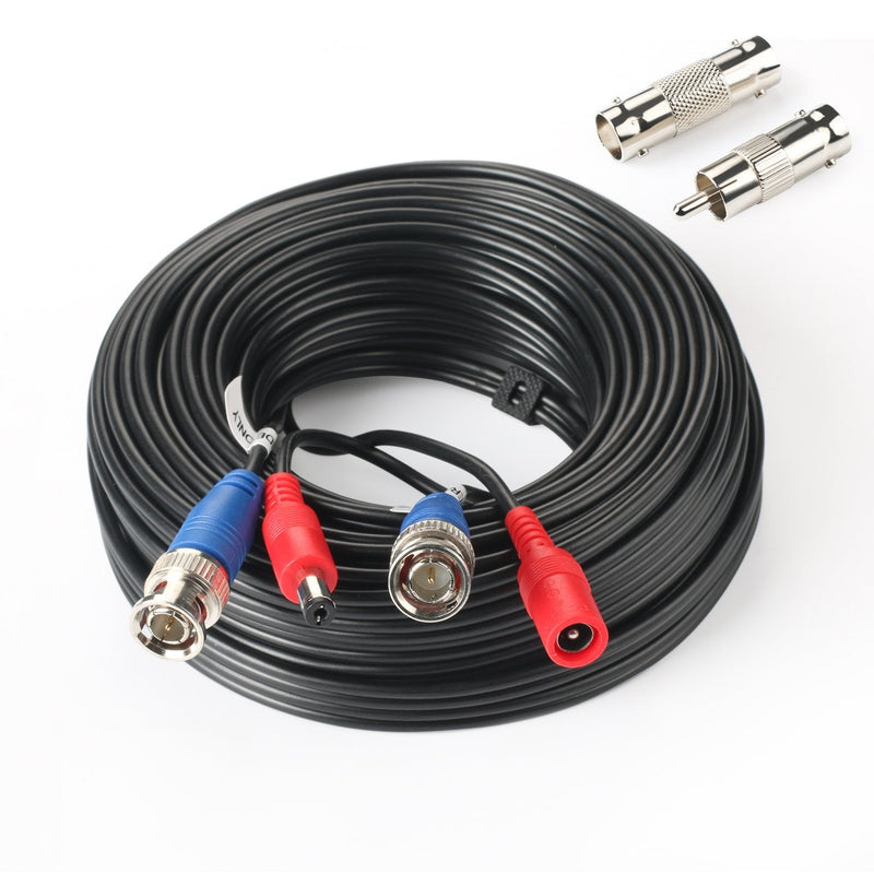 SHD 33Feet BNC Vedio Power Cable Pre-Made Al-in-One Camera Video BNC Cable Wire Cord for Surveillance CCTV Security System with Connectors(BNC Female and BNC to RCA)