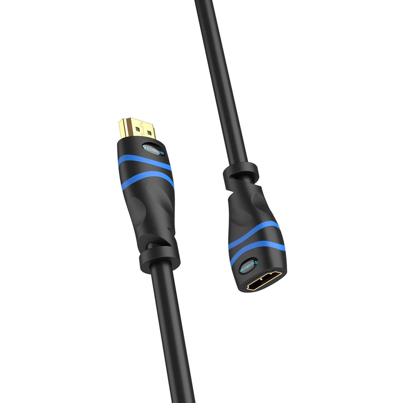BlueRigger 4K HDMI Extension Cable (15FT, Male to Female Extender, Black, 4K 60Hz, High Speed) 15FT