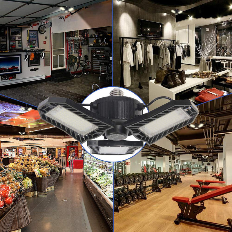 NATHOME led Garage Light, 216 LEDs(100W Equivalent) Garage Lighting/daylight 5000K/Aluminum Cooling system/deformable leaf garage light, indoor use Shop Lights,Workshop Light (Eqv 100W) Eqv 100W