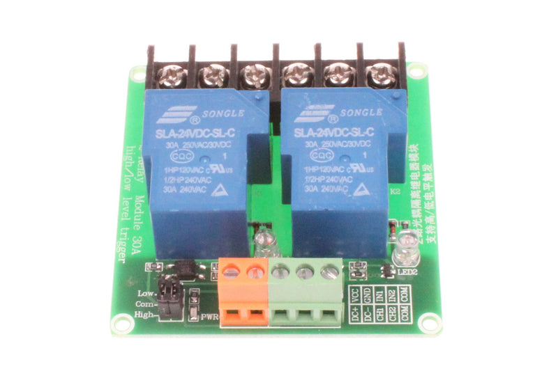 NOYITO 30A 2 Channel Relay Module High Low Level Trigger With Optocoupler Isolation Load DC 30V AC 250V 30A for PLC Automation Equipment Control Industrial Control (2 Channel 24V) 2-Channel 24V