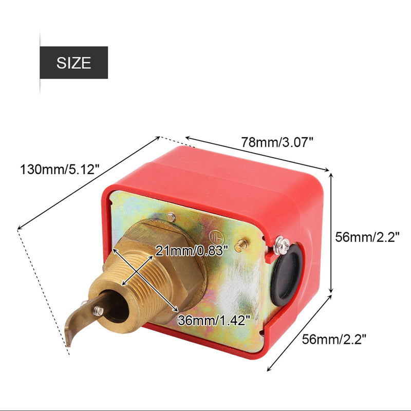 SPDT Thread Paddle Type R3/4 Liquid Water Oil Flow Sensor Switch Automatic Control 15A 250V HFS-20