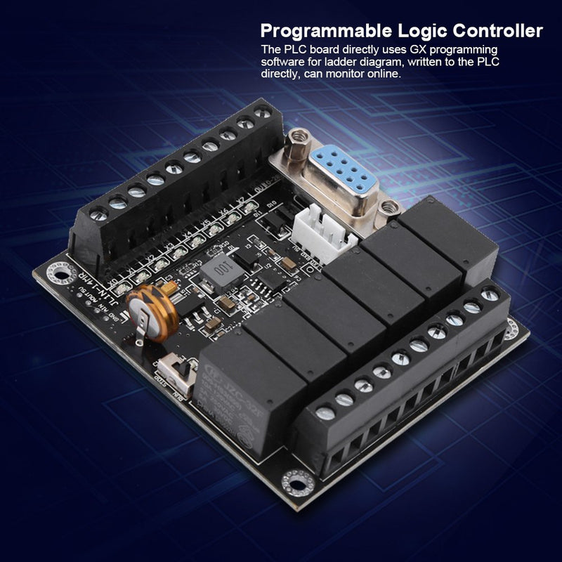 Programmable Logic Controller PLC Controller Kit Relay Output Industrial Programmable Control Board FX1N-14MR Relay Controller Module DC24V