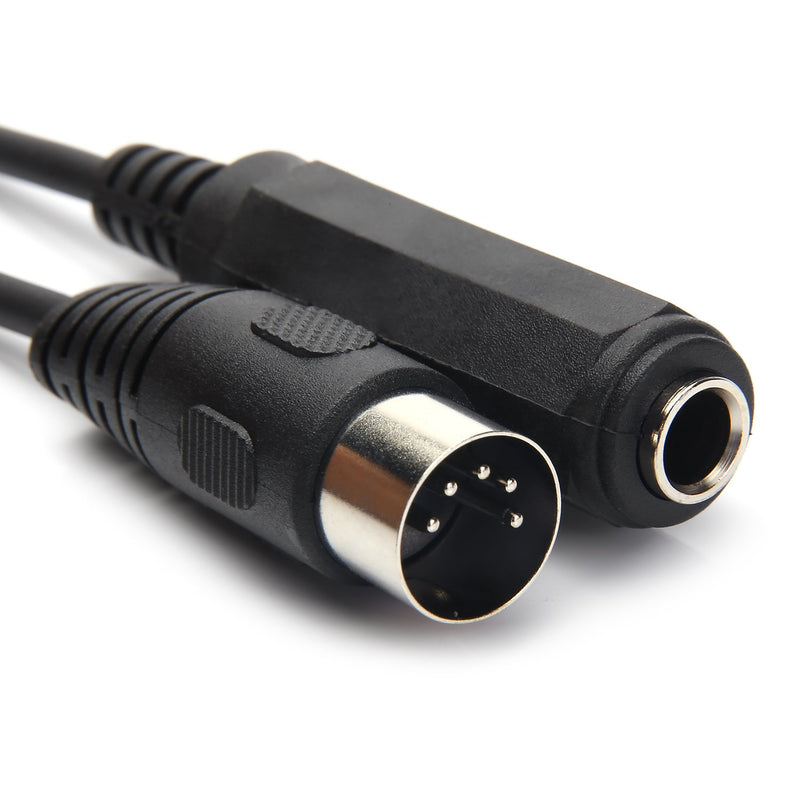 SiYear 6.35mm TRS (1/4 Inch) Female to MIDI 5-pin male Stereo Audio cable, for Microphone audio output ，Stereo audio expansion,MIDI keyboard, electric piano, MIDI guitar,etc(0.3M) DIN5PIN-635F