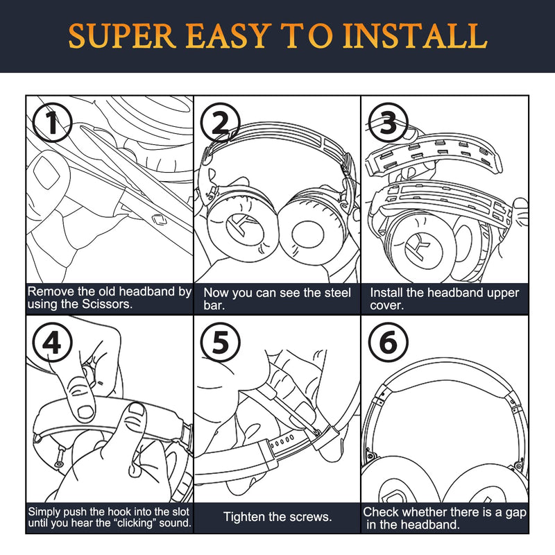 [AUSTRALIA] - SOULWIT Replacement Headband Pad Kit for Bose QC35 & QuietComfort 35 II (QC35 ii) Headphones, Easy DIY Installation (Black) 