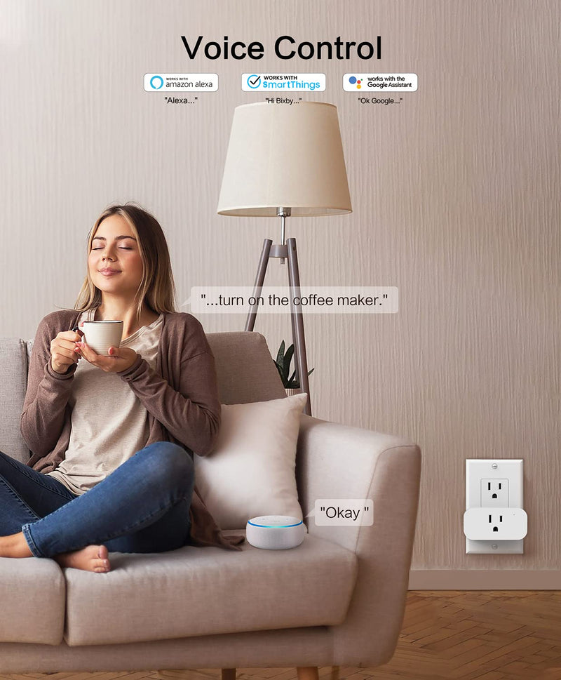 Alexa Smart Plug 4 Pack, TREATLIFE 7 Day Heavy Duty Programmable Timer, Works with Alexa and Google Home, 1800W 15A WiFi Smart Outlet, Child Lock, Vacation Mode, Reliable WiFi Connection