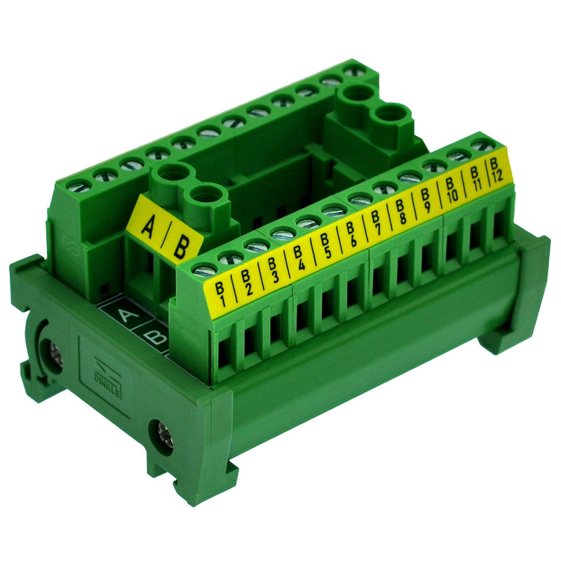 [AUSTRALIA] - OONO DIN Rail Mount 30A/300V 2x12 Position Screw Terminal Block Distribution Module. 