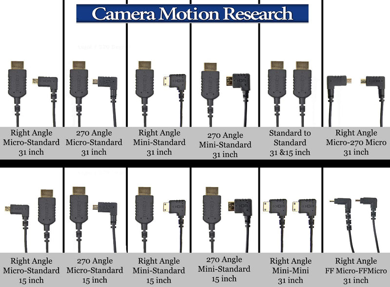 CMR 15 Inch UltraFlex 4k Micro Right Angle HDMI Male to Standard HDMI Male Cable. Ultra Flexible Slim 90 Degree Thin HDMI Cable. 2. 15 Inch Micro Right Angle HDMI Male