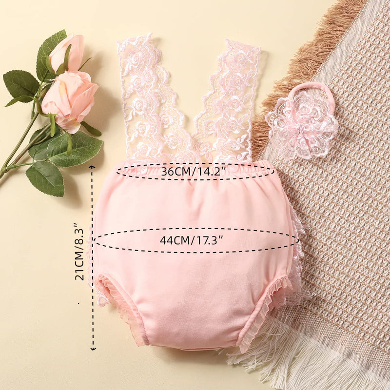 [AUSTRALIA] - Newborn Photography Outfits Girl Newborn Photography Props Lace Romper Newborn Baby Photo Shoot Outfits Girls Photo Props YLSTEED (Strap Style - Pink) Strap Style - Pink 