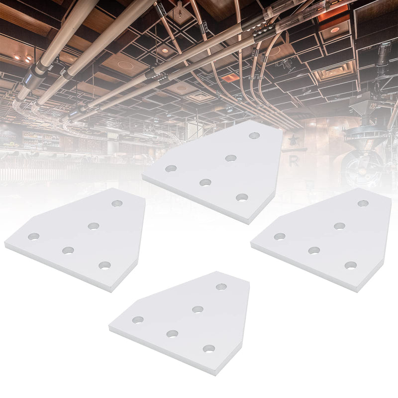 Qjaiune 4Pcs 2020 T Shape Joint Plates, T Slot Aluminum Extrusion Plate with T Nuts, Outside Corner Bracket Joint Board Connection for 2020 Series Aluminum Extrusion Profile with Slot 6mm (Silver) T Shape - 4 Pack Silver