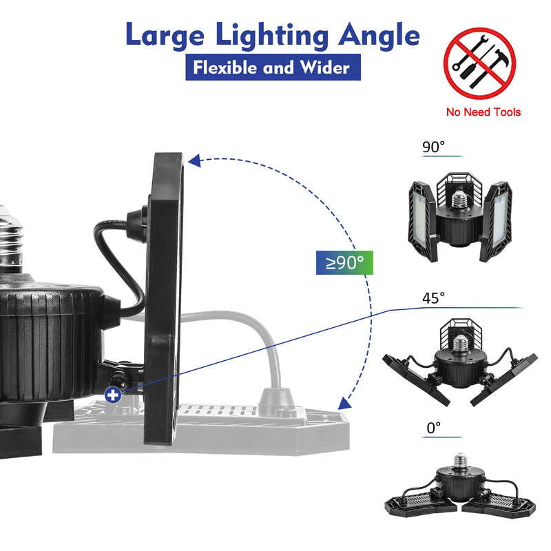 NATHOME led Garage Light, 216 LEDs(100W Equivalent) Garage Lighting/daylight 5000K/Aluminum Cooling system/deformable leaf garage light, indoor use Shop Lights,Workshop Light (Eqv 100W) Eqv 100W