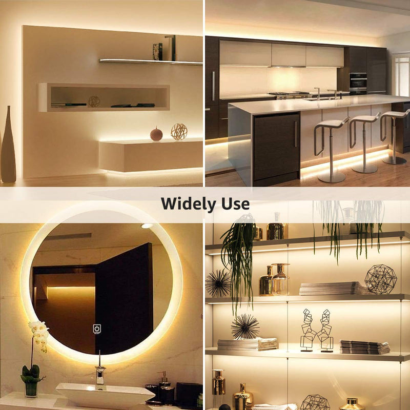 [AUSTRALIA] - LE LED Strip Light White, 16.4Ft Dimmable Vanity Lights, 3000K Super Bright LED Tape Lights, 300 LEDs SMD 2835, Strong 3M Adhesive, Suitable for Home, Kitchen, Under Cabinet, Bedroom, Warm White 