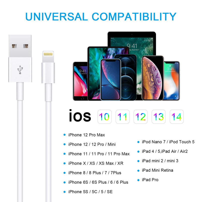 juusmart iPhone Charger Cables, Original [Apple MFi Certified] 3 Pack Lightning to USB Cable Compatible with iPhone 11/Pro/X/Xs Max/XR/8 Plus /7 Plus/6/ iPad Pro/Air/Mini (1M/3.3FT)