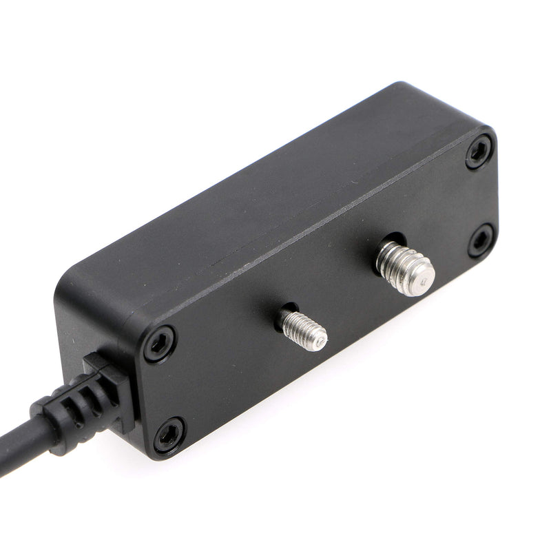 AConnect Splitter Cable with Screw Threads for ARRI RED Z CAM Cameras D-tap Male to 3 Port P-tap Hub Metal Splitter Power Cable with Screw Holes 21in/ 54cm Black