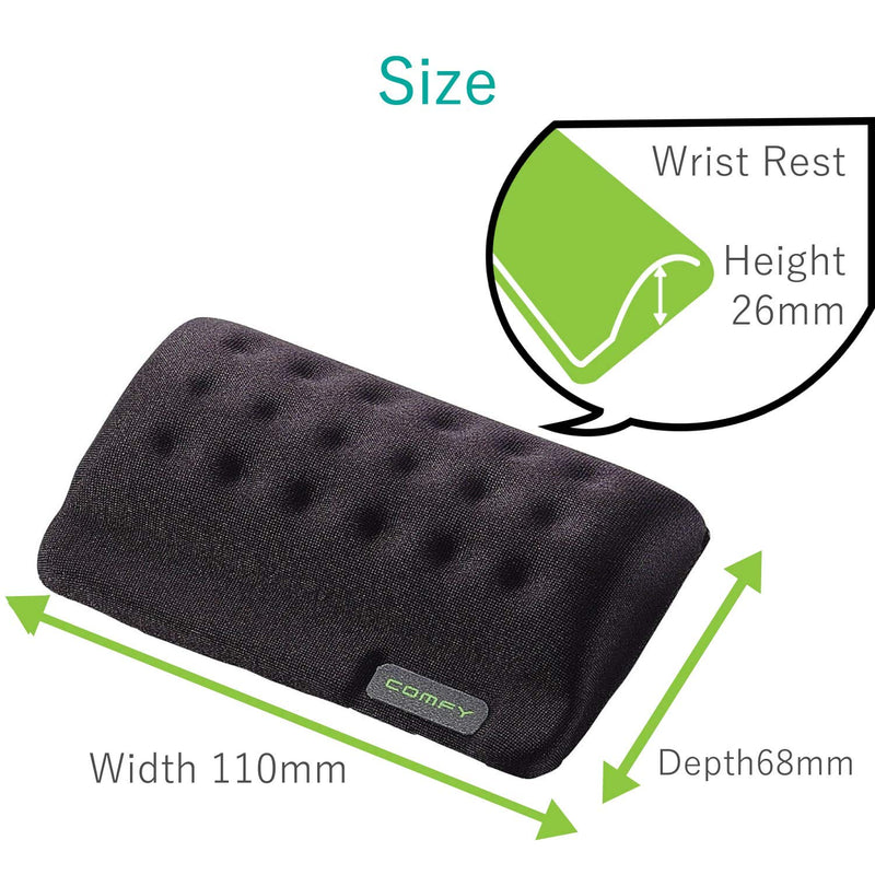 ELECOM Wrist Rest Comfy Short Type/Memory Foam/Ergonomic Design/Reduce Wrist Fatigue/Black MOH-013BK Black