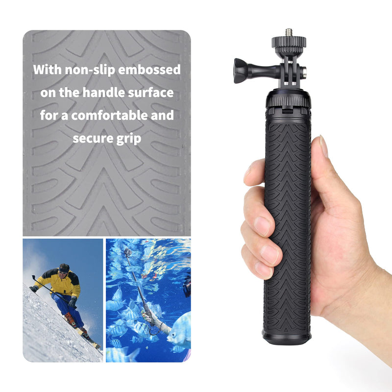 [AUSTRALIA] - YALLSAME Aluminum Selfie Stick Monopod for GoPro Hero 10 9 8 7 6 5 4 3 Max AKASO SJCAM DJI OSMO Action Camera with Floating Grip, Used as Extendable Telescoping Monopod Pole/Hand Grip/Tripod Stand Selfie Stick Monopod with Floating Grip 