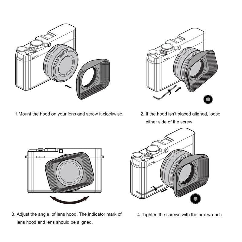 JJC Bayonet Square Lens Hood for Fujifilm Fuji XF 27mm f/2.8 R WR Lens Replaces Fujifilm LH-XF27 Lens Hood on Camera X-E4 XE4 X-E3 X-T4 X-T3 X-T2 X-T30 X-T20 X-PRO3 X-PRO2 X-S10 X-T200 For XF 27mm f/2.8