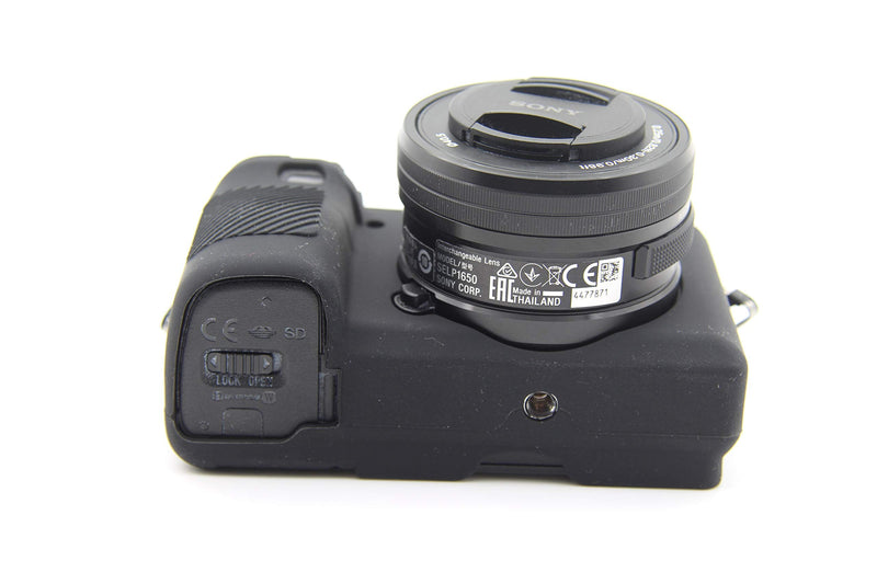[AUSTRALIA] - A6400 Case, BolinUS Fullbody Ultra-Thin Lightweight Rubber Soft Silicone Housing Case Bag Cover for Sony Alpha A6300 A6400 (Black) Black 