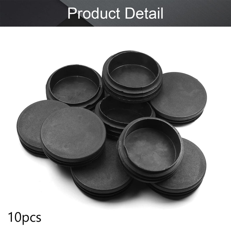 MroMax 10PCS 76mm/2.99" Dia Plastic Tubing Plug Round Post End Caps for Handrail Stair Newel Guardrail Tube Black Dia 76mm