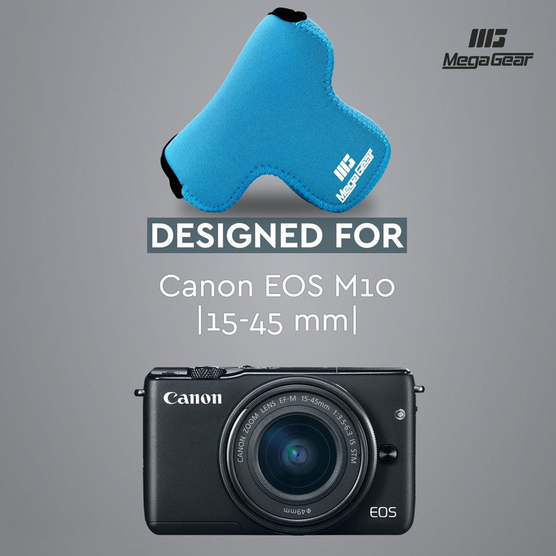 [AUSTRALIA] - MegaGear Camera Case, Bag for Canon EOS M10 Mirrorless Digital Camera with 15-45mm Lens, Blue, Neoprene (MG673) 