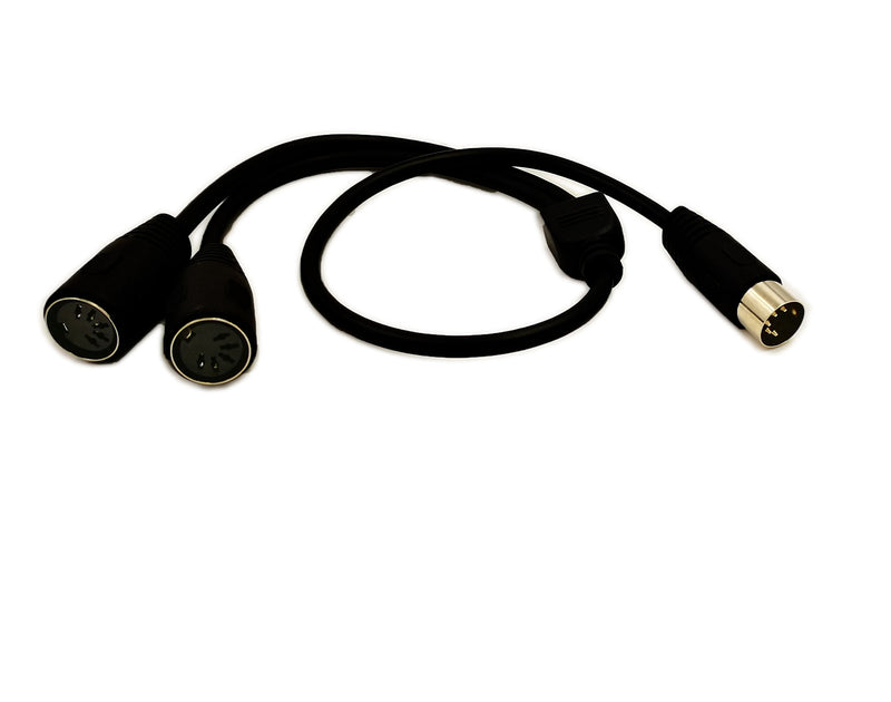 [AUSTRALIA] - SinLoon DIN 5-Pin Splitter Y Adapter MIDI Cable, MIDI 5 Pin Male to Dual 2 x DIN-5 Female Extension Audio Cable (D5P M-2F,0.5meter) 