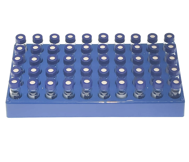 2ml HPLC Vials, Lab Autosampler Vials, 9-425 Clear Vial with Writing Area and Graduations, Screw Cap, Red PTFE and White Silicone Septa, 100 Pcs/Pack